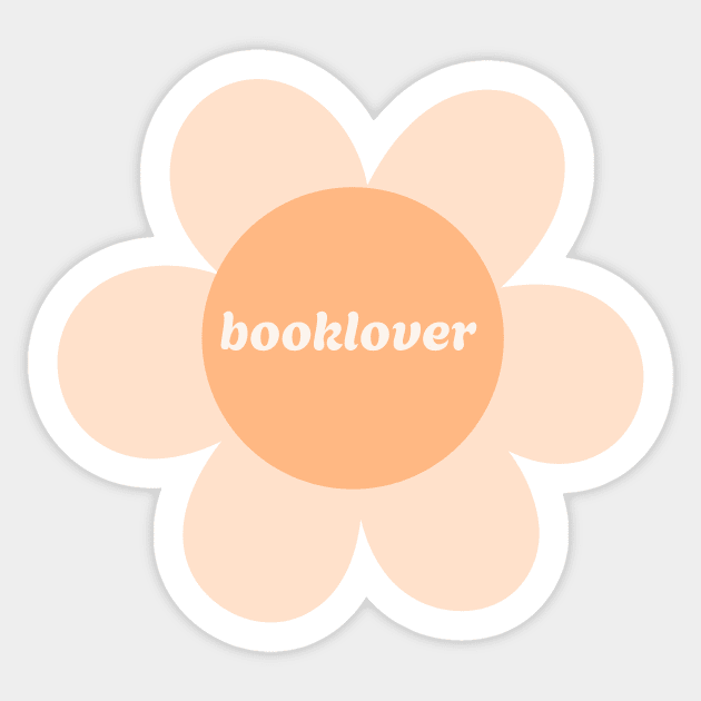 Booklover daisy flower design orange/yellow Sticker by loulou-artifex